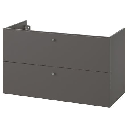 Шкаф для раковины с 2 ящ, Гилльбурен темно-серый 100x47x58 см IKEA GODMORGON ГОДМОРГОН 304.927.46