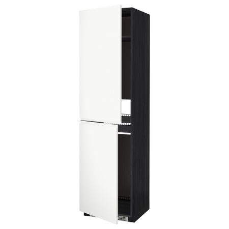 Высокий шкаф для холодильника или морозильника, МЕТОД, черный, Воксторп белый