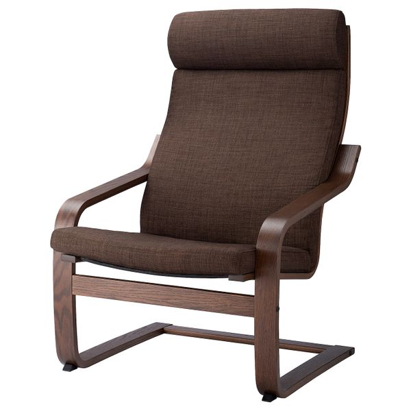 Кресло, коричневый/Шифтебу коричневый IKEA POÄNG ПОЭНГ 893.028.05 - фото 1