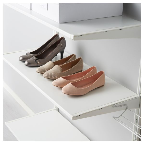 Настенная шина, полки, полка для обуви АЛЬГОТ, металлический белый (190x41x87 см) - фото 3