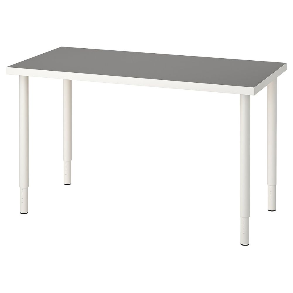 Стол, светло-серый, белый 120x60 см IKEA LINNMON ЛИННМОН / OLOV ОЛОВ 293.313.06 - фото 1
