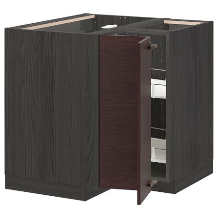 Угловой Напольный шкаф с вращающейся секцией, 88x88 cm IKEA METOD МЕТОД 793.354.58