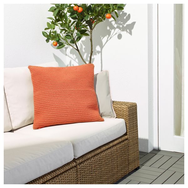Чехол на подушку СЁТХОЛЬМЕН, д/дома/улицы, оранжевый (50x50 см) - фото 4