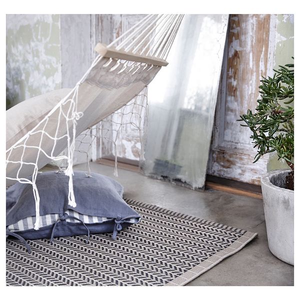 LOBBÄK Ковер безворсовый, д/дома/улицы - бежевый 80x200 см - схема-чертеж с размерами