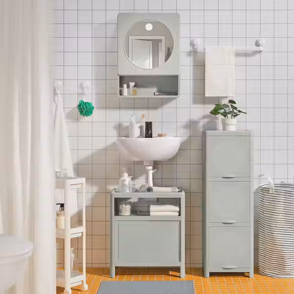 IVÖSJÖN ИВОШЁН Шкаф под раковину - с раздвижными дверями/зеленый 50x33x57 см - фото 3