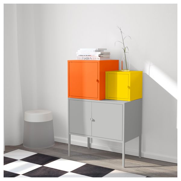 Комбинация для хранения ЛИКСГУЛЬТ, оранжевый/желтый, серый (60x92 см) - фото 3