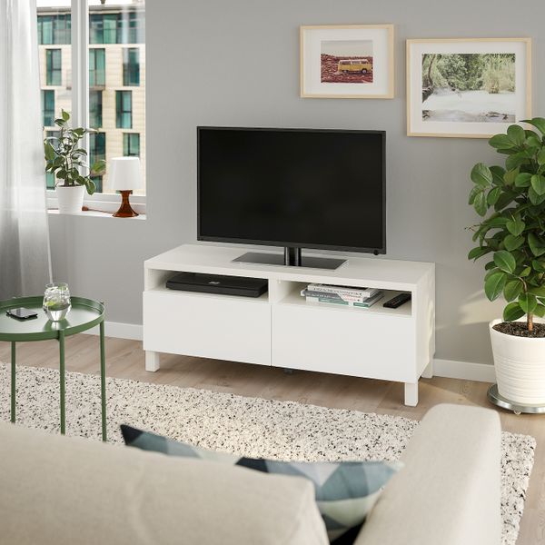 Тумба для ТВ с ящиками, белый/Лаппвик/стуббарп белый 120x42x48 см IKEA BESTÅ БЕСТО 692.442.65 - фото 2