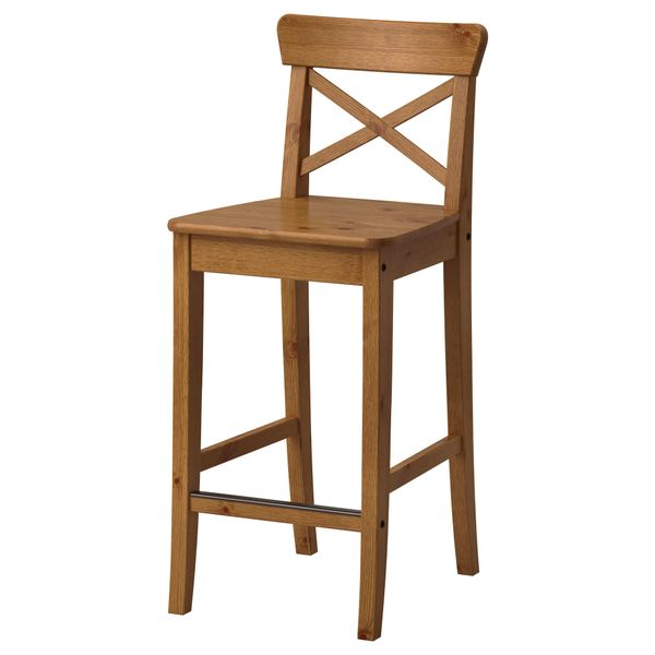 Стул барный ИНГОЛЬФ, морилка,антик - фото 1