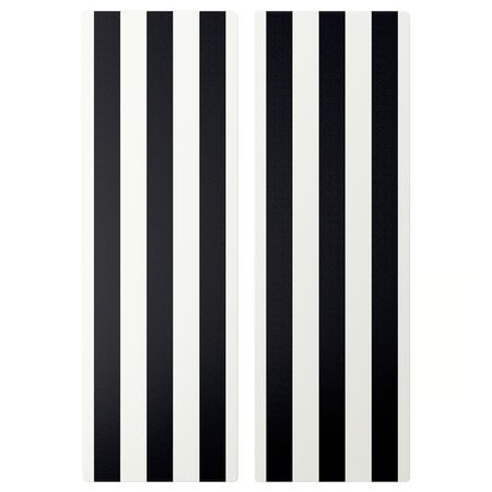 SMÅSTAD Дверь - черный/белый полоска 30x90 см