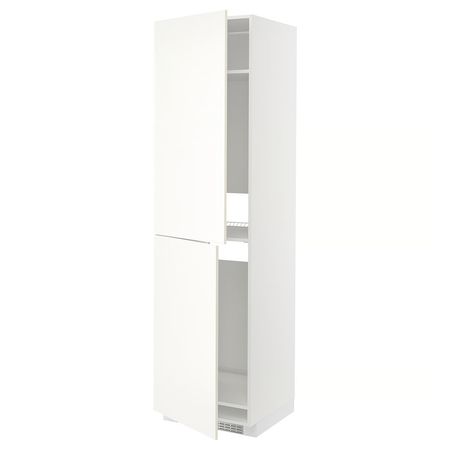 METOD Высокий шкаф д/холодильн/морозильн - белый/Vallstena белый 60x60x220 см