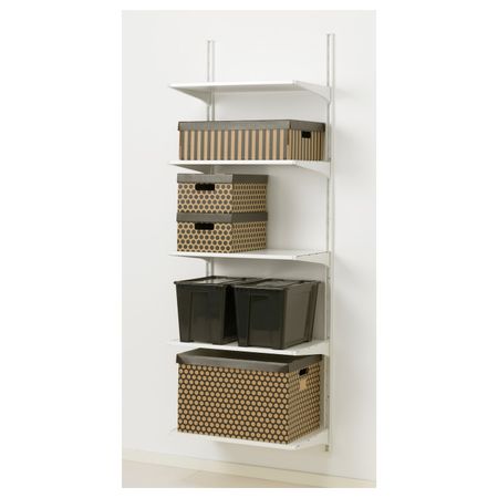 Настенная шина/полки, белый 65x40x196 см IKEA АЛЬГОТ 692.303.48