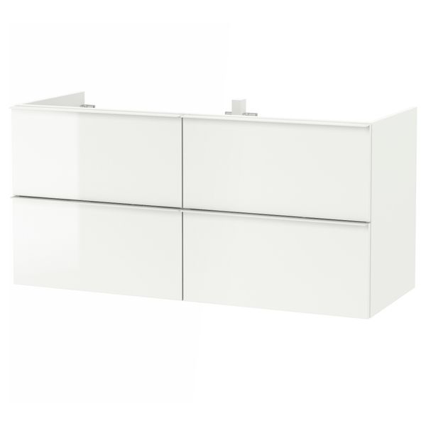 Шкаф для раковины с 4 ящик, 120x47x58 см, глянцевый белый IKEA GODMORGON ГОДМОРГОН 303.440.96 - фото 2