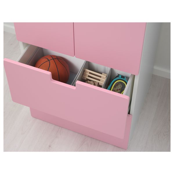 Комбинация для хранения с дверцами, ящиками СТУВА, белый, розовый (60x50x128 см) - фото 3