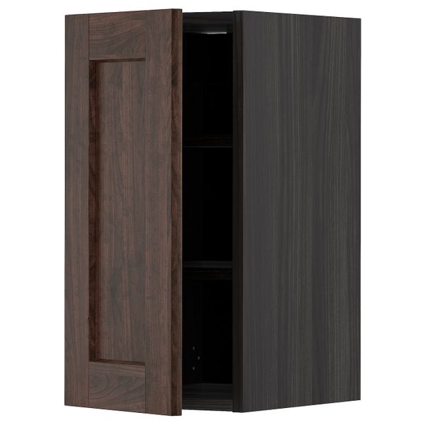 Шкаф навесной с полкой, черный/Эдсерум коричневый 30x60 см IKEA МЕТОД 193.021.73 - схема-чертеж с размерами