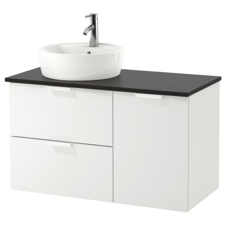 Шкаф с раковиной 45 см, белый/антрацит ДАЛЬШЕР смеситель 102x49x74 см IKEA ГОДМОРГОН/ТОЛКЕН / ТОРНВИКЕН 093.256.55