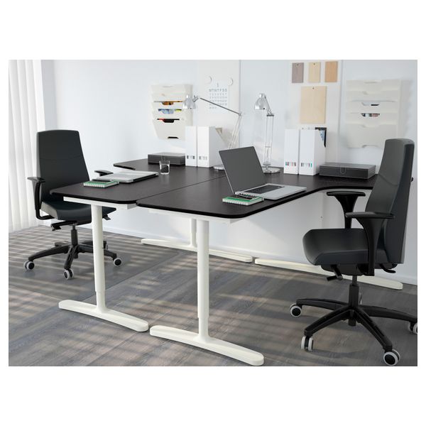 Столешница с вырезом, правая БЕКАНТ, черно-коричневый (160x110 см) - фото 4