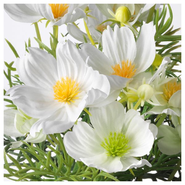 Искусственное растение в горшке ФЕЙКА, д/дома/улицы, космея белый (9 см) - схема-чертеж с размерами