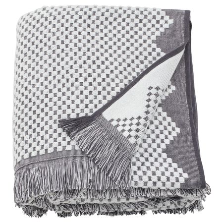 Простыня банная, белый, серый, 100x150 см IKEA FHATTEFJÄLL ХАТТЕФЬЕЛЛЬSTARR 305.712.20