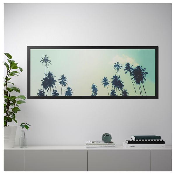 Картина с рамой БЬЁРКСТА, Солнечные дни, черный (140x56 см) - схема-чертеж с размерами