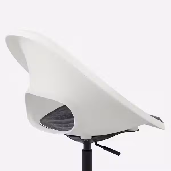 LOBERGET / MALSKÄR Рабочий стул + подушка - белый чёрный/темно-серый - фото 6