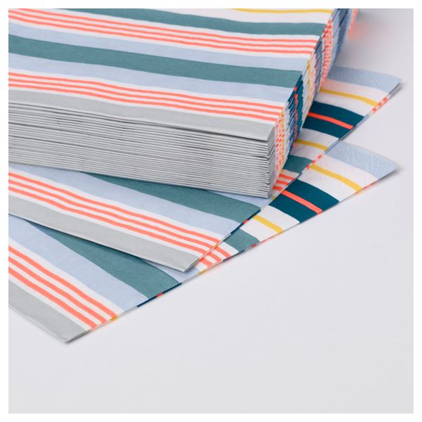 Салфетка бумажная МОТТЛЁС, разноцветный, в полоску (33x33 см) - фото 2