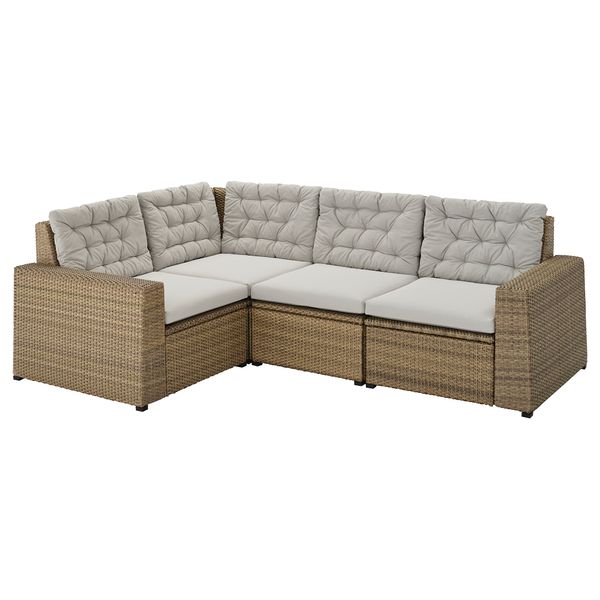 Модульный Угловой 3-местный диван, садовый, серый-коричневый IKEA SOLLERÖN СОЛЛЕРОН 293.032.47 - фото 1