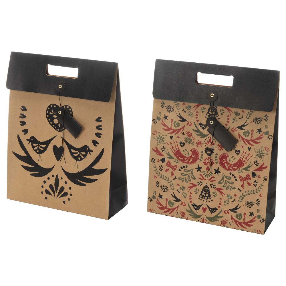 Подарочный пакет ВИНТЕР 2016, естественный различные орнаменты (33x42 см) - фото 1