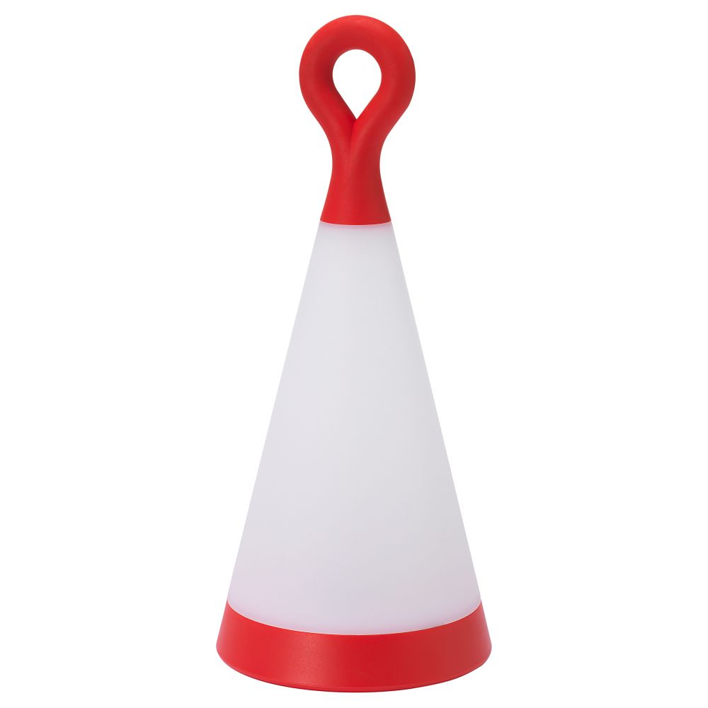 Настольная светодиодная лампа, солнечная батарея СОЛВИДЕН, для сада, треугольник красный/белый (30 см) - фото 1