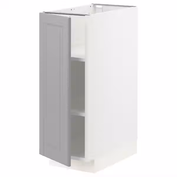 METOD Напольный шкаф с полками - белый/Bodbyn серый 30x60 см - фото 1