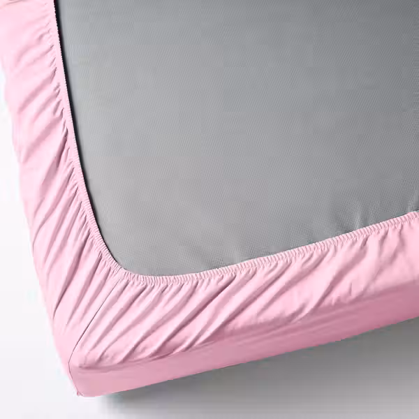 DVALA Простыня натяжная - розовый 90x200 см - схема-чертеж с размерами