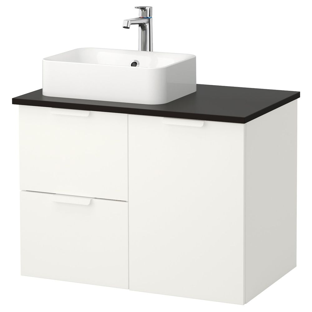 Шкаф с раковиной 45x32 см, белый/антрацит БРОГРУНД смеситель 82x49x72 см IKEA ГОДМОРГОН/ТОЛКЕН / ХОРВИК 593.255.92 - фото 1