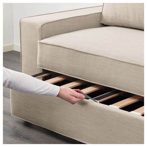 Диван-кровать 2-местная ВИЛАСУНД, Хилларед бежевый - фото 2