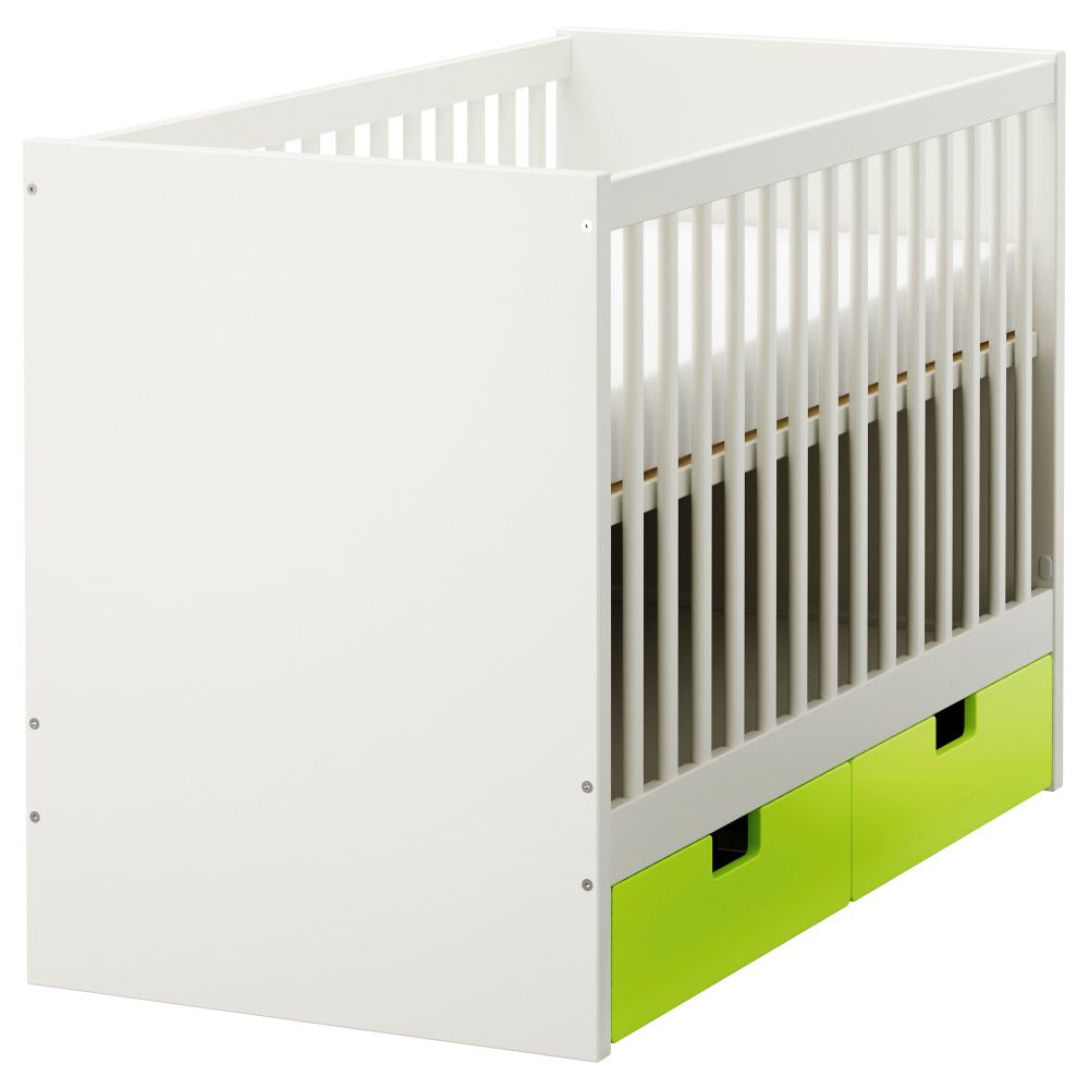 Кроватка детская с ящиками СТУВА, зеленый (60x120 см) - фото 1