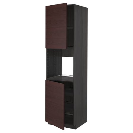 Высокий шкаф для духовки, 2 дверцы, полки, 60x60x220 cm IKEA METOD МЕТОД 694.674.87