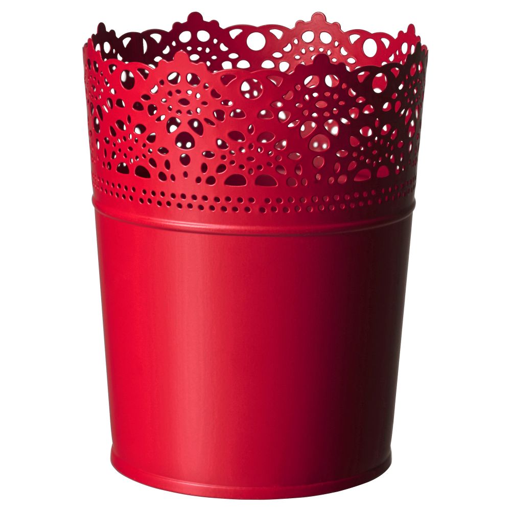 Кашпо СКУРАР, красный д/дома/улицы, красный (10.5 см) - схема-чертеж с размерами