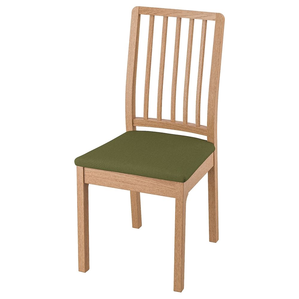 Стул, дуб/Рамна оливково-зеленый IKEA EKEDALEN ЭКЕДАЛЕН 093.182.02 - фото 1