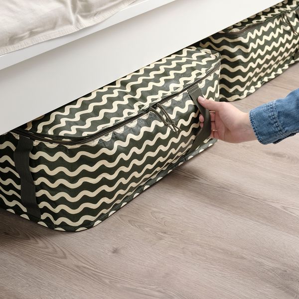 Сумка для хранения, 55x49x19 см, белый с оттенком/зеленый IKEA SÄCKKÄRRA 705.346.45 - фото 7