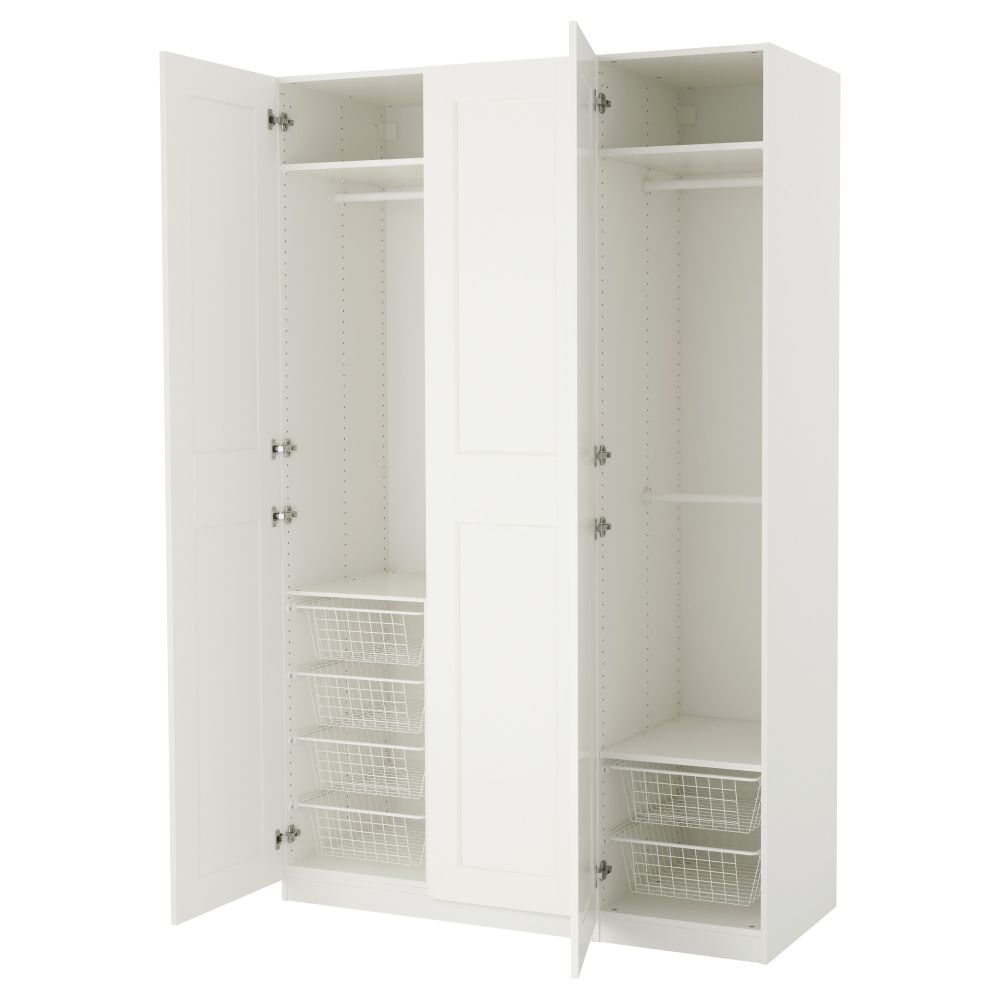 Гардероб ПАКС, белый, Гримо белый (150x60x236 см) - фото 1