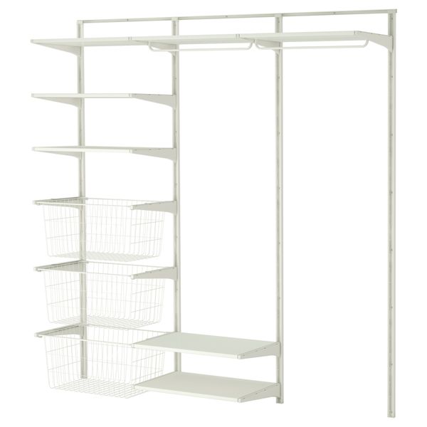 Настенная шина, полки, штанга АЛЬГОТ, белый (190x40x196 см) - фото 1