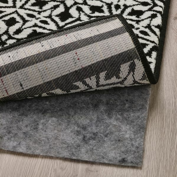 Ковер, короткий ворс, черный-белый 170x240 см IKEA HEMBJUDEN ХЕМБЬЮДЕН 405.120.27 - фото 2