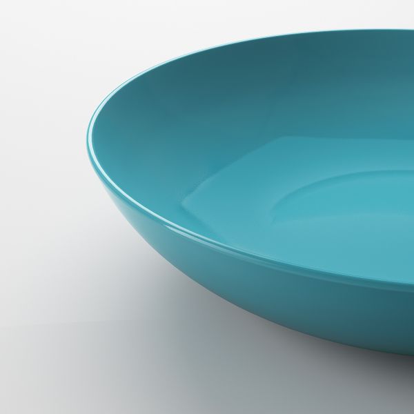 Тарелка глубокая, каменная керамика/бирюзовый 24 см IKEA FÄRGRIK ФЭРГРИК 404.639.51 - фото 2