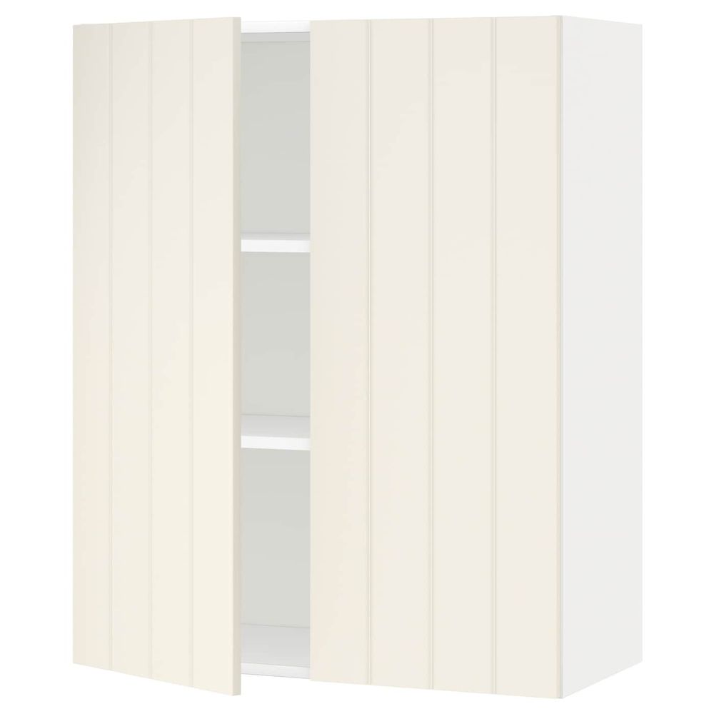 Навесной шкаф с полками/2дверцы, белый/Хитарп белый с оттенком 80x100 см IKEA METOD МЕТОД 192.264.43 - схема-чертеж с размерами