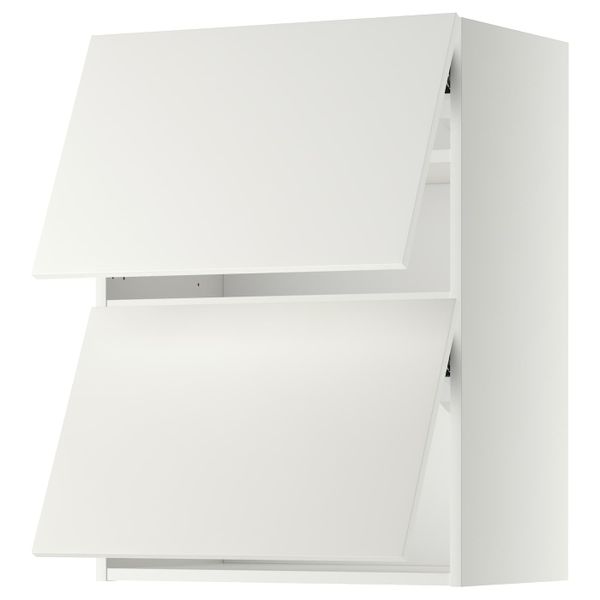 Навесной шкаф, 2 дверцы, горизонтал, белый/Хэггеби белый 60x80 см IKEA МЕТОД 392.261.83 - схема-чертеж с размерами