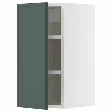 METOD Навесной шкаф с полками - белый/Aspudden темный серо-зеленый 30x60 см