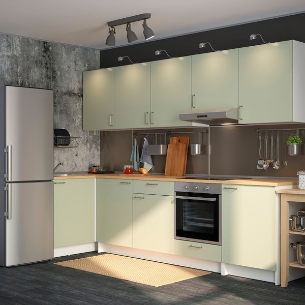 Кухня, серо-зеленый 120x300x220 см IKEA KNOXHULT КНОКСХУЛЬТ 594.091.86 - схема-чертеж с размерами