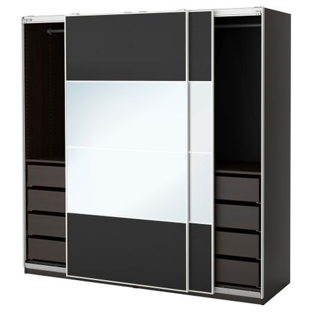 Гардероб ПАКС, черно-коричневый, Аули Ильсенг