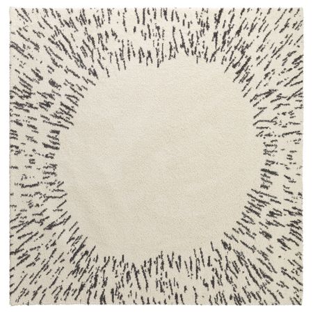 Ковер, длинный ворс САНДЕРУМ, белый, серый (200x200 см)