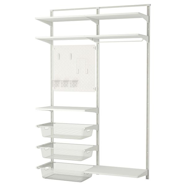 Настенная шина, полки, штанга 132x41x199 см IKEA АЛЬГОТ / СКОДИС 692.795.61 - фото 2