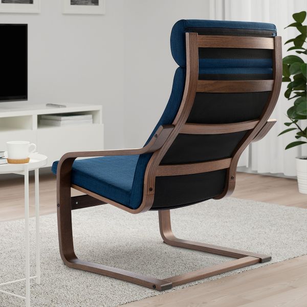 Кресло, коричневый/Шифтебу темно-синий IKEA POÄNG ПОЭНГ 693.028.06 - фото 3