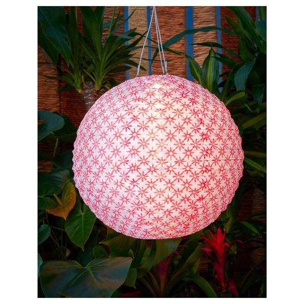 Подвесная светодиодная лампа СОЛВИДЕН, шаровидный красный/белый (30 см) - схема-чертеж с размерами